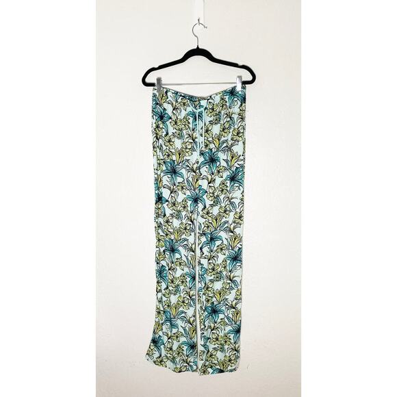 Beach Riot Women's Blue Lagoon Beach Pants Floral Flowy Fabric Wide Leg NWT - Picture 2 of 7